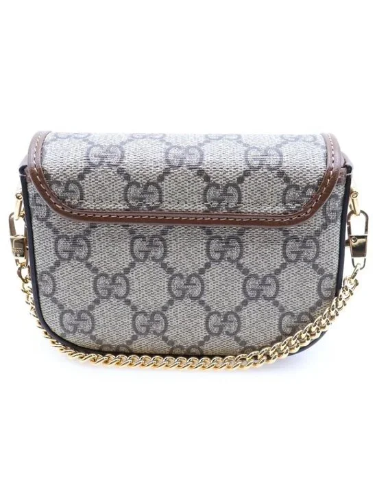 Gucci GG Supreme Horsebit Brown Chain Wallet - Picture 2 of 6